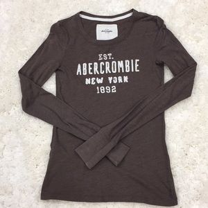Abercrombie Brown Long Sleeve Top, Size S 🌻